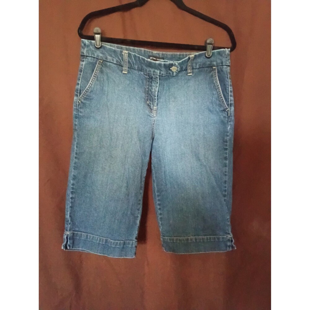 NY & Co Women's Blue Medium Wash Denim Bermuda Shorts Size 12
